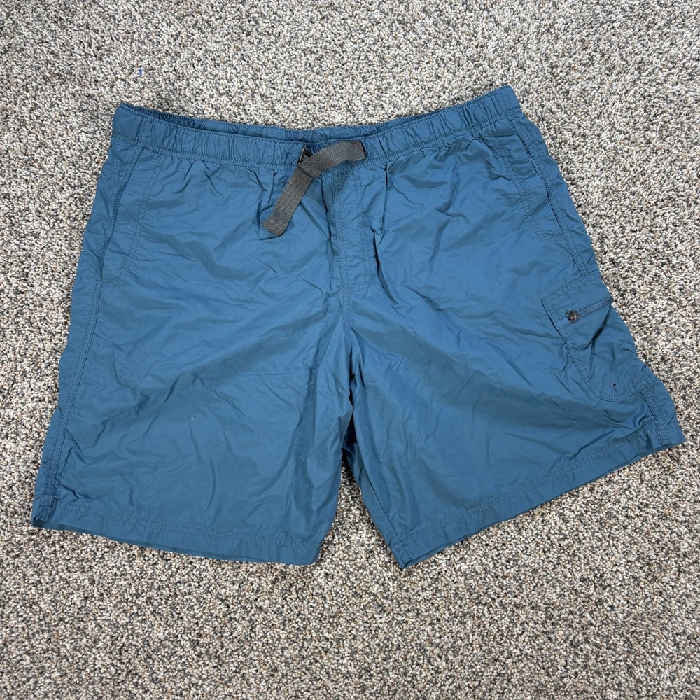 Columbia Omni-Shade Men's XXL Blue Cargo Hiking Fishing Shorts Nylon Mesh Lined